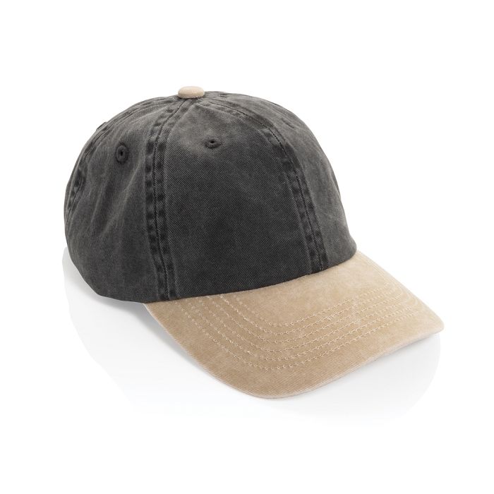  Casquette bicolore BEAU AWARE™ lavée à 6 panneaux en sergé d
