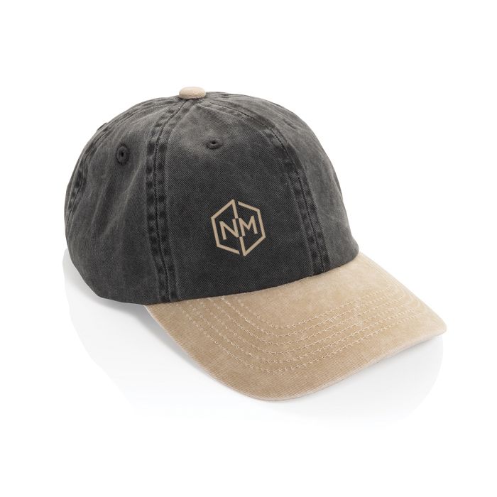  Casquette bicolore BEAU AWARE™ lavée à 6 panneaux en sergé d