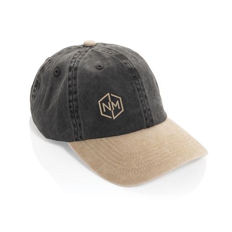 Casquette bicolore BEAU AWARE™ lavée à 6 panneaux en sergé d