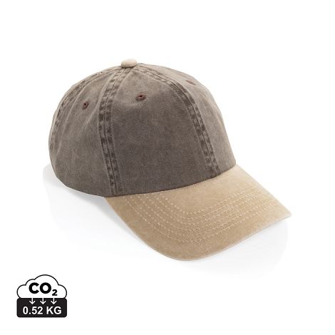  Casquette bicolore BEAU AWARE™ lavée à 6 panneaux en sergé d