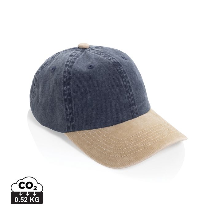  Casquette bicolore BEAU AWARE™ lavée à 6 panneaux en sergé d