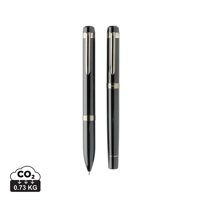  Coffret de stylos en acier recyclé Swiss Peak OSLO