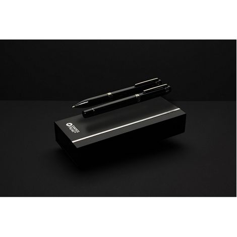  Coffret de stylos en acier recyclé Swiss Peak OSLO