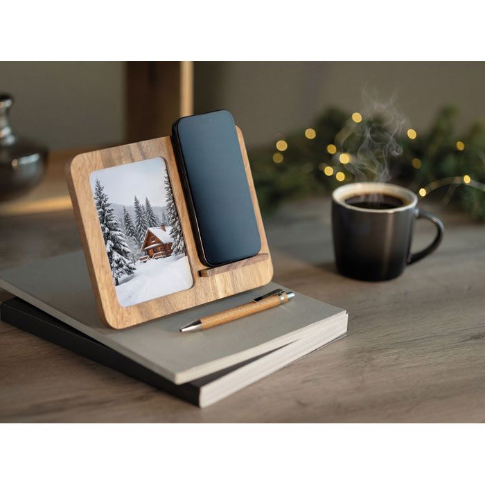  Cadre acacia et chargeur 15W