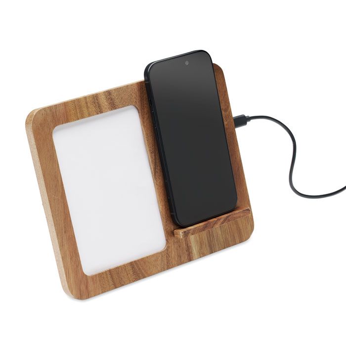  Cadre acacia et chargeur 15W