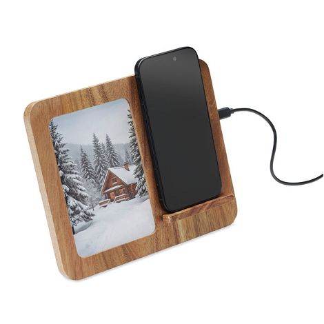  Cadre acacia et chargeur 15W