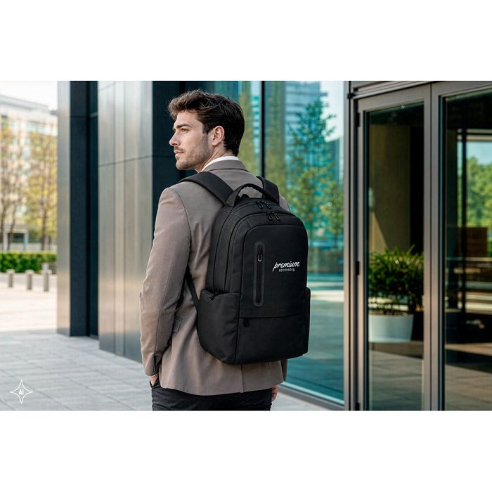  Sac à dos pour ordinateur portable (17") en nylon 150D avec 2 com