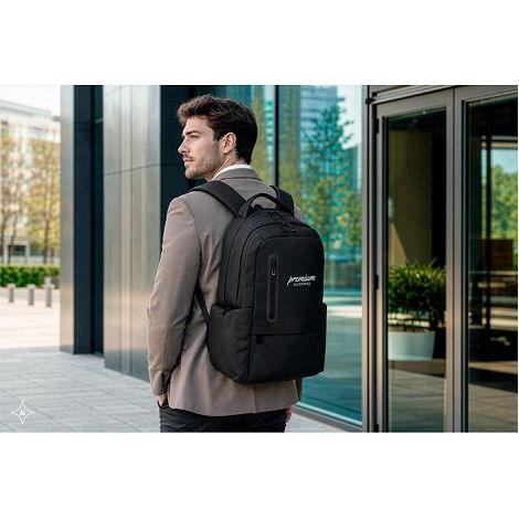  Sac à dos pour ordinateur portable (17") en nylon 150D avec 2 com