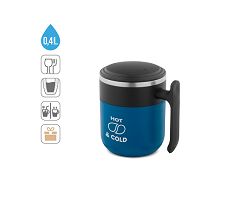 Mug de voyage avec paroi intérieure en acier inoxydable et finiti