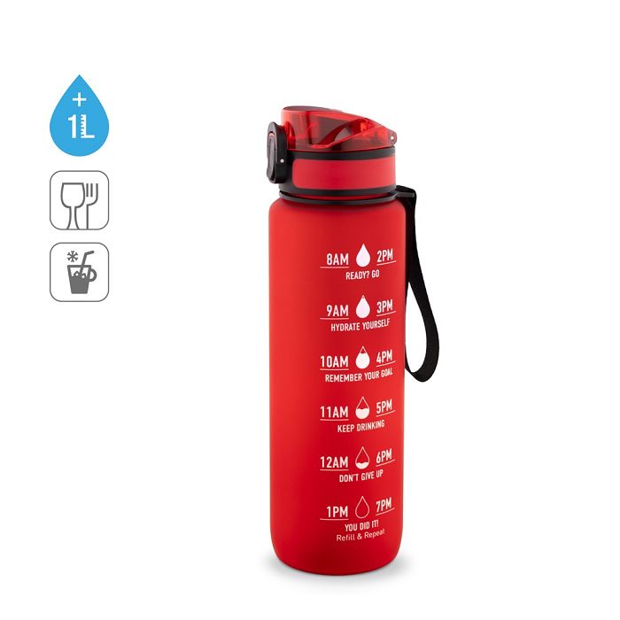  Bouteille en PET recyclé (100 % rPET), ornée de citations motivan