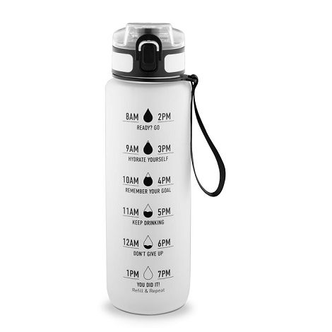  Bouteille en PET recyclé (100 % rPET), ornée de citations motivan