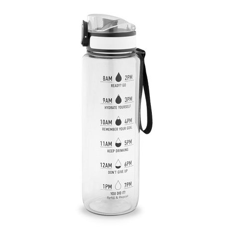  Bouteille en PET recyclé (100 % rPET), ornée de citations motivan