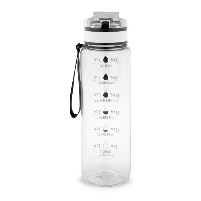  Bouteille en PET recyclé (100 % rPET), ornée de citations motivan