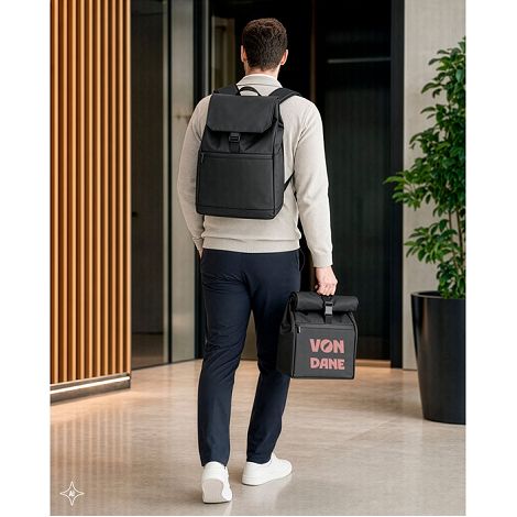  Sac à dos pour ordinateur portable (16") en PU, avec rabat recouv
