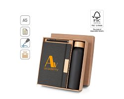 Ensemble composé d'un stylo à bille, d'un bloc-notes et d'une bou