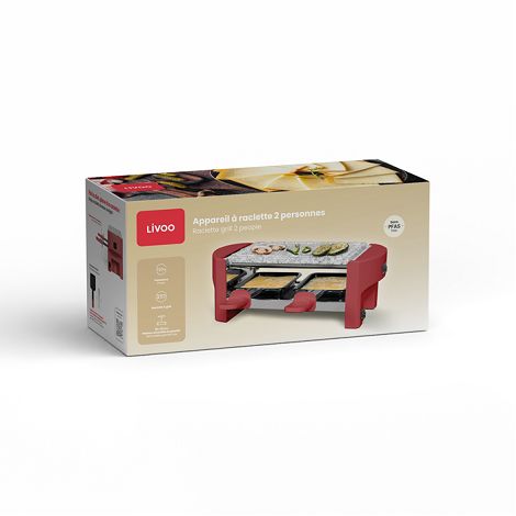  Appareil à raclette 2 personnes - Rouge