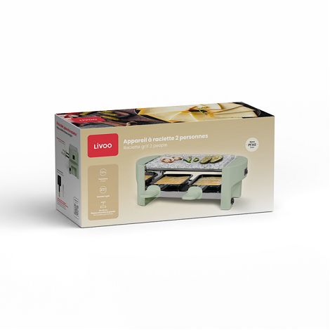  Appareil à raclette 2 personnes - Vert