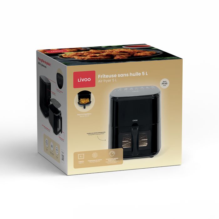  Friteuse sans huile 5 L - Noir