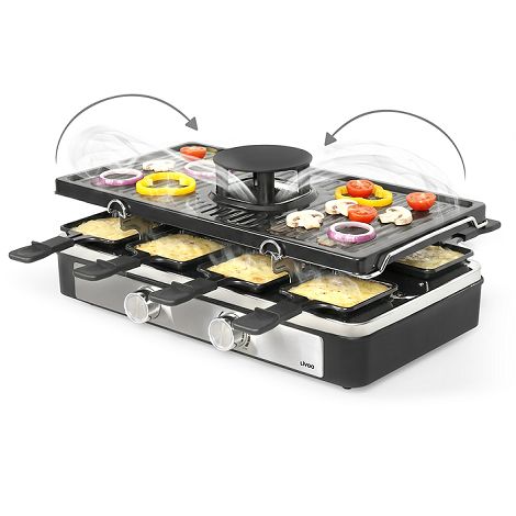  Appareil à raclette 8 personnes avec hotte aspirante - Gris