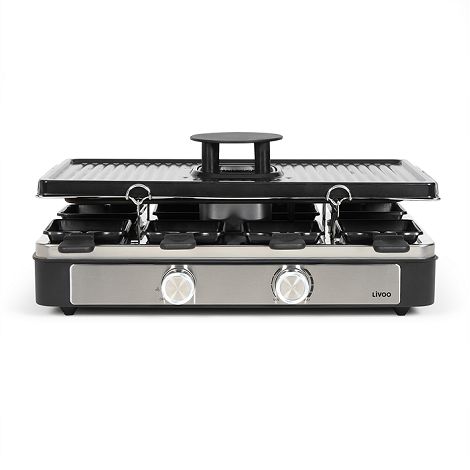  Appareil à raclette 8 personnes avec hotte aspirante - Gris