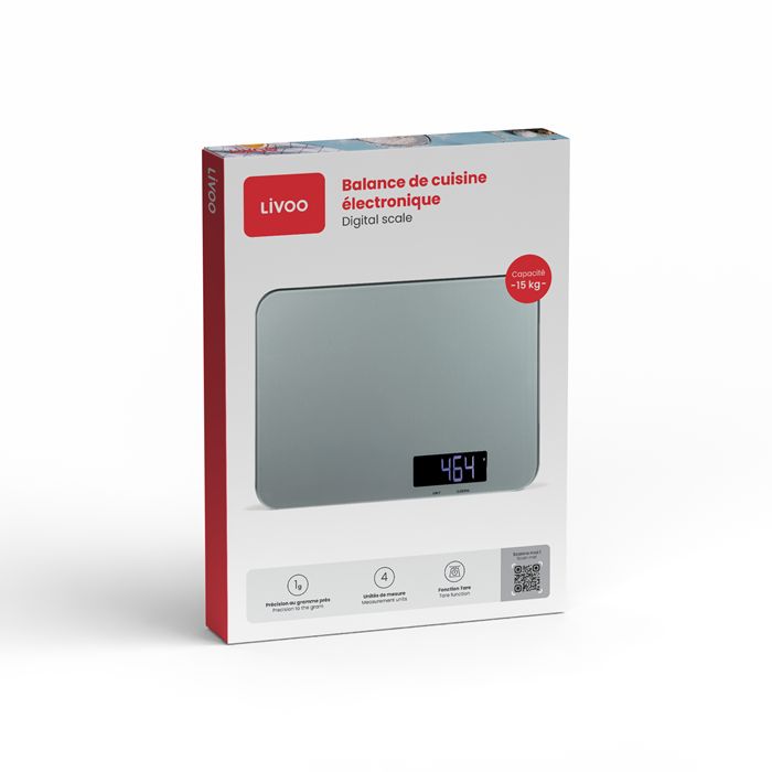  Balance de cuisine électronique 15 Kg - Gris