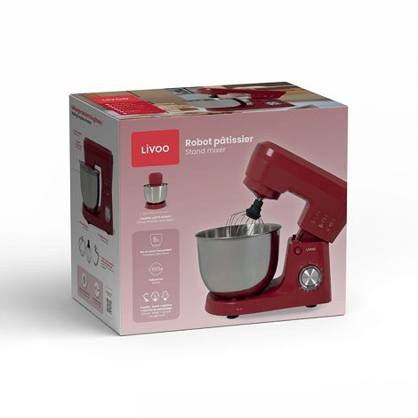  Robot pâtissier 5 L - Rouge