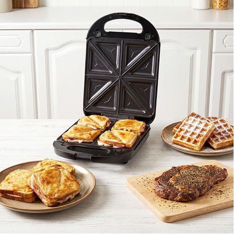  Appareil 3 en 1 gaufres, croques et grill 4 personnes - Livoo x M