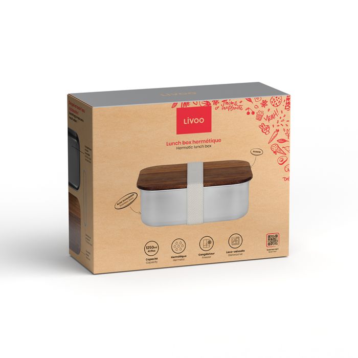  Lunch box hermétique en Acacia