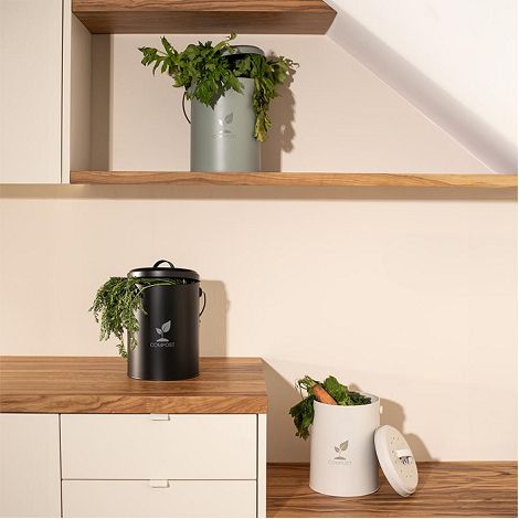  Seau à compost de cuisine 6 L - Noir