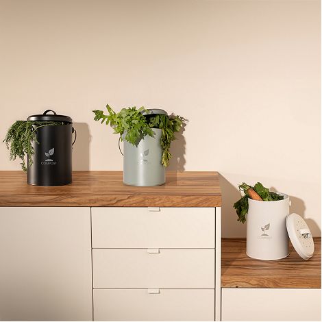  Seau à compost de cuisine 6 L - Noir
