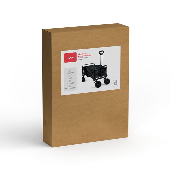  Chariot de transport pliable - Noir