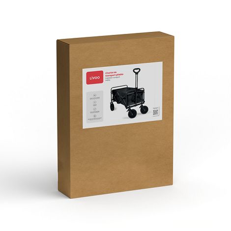  Chariot de transport pliable - Noir
