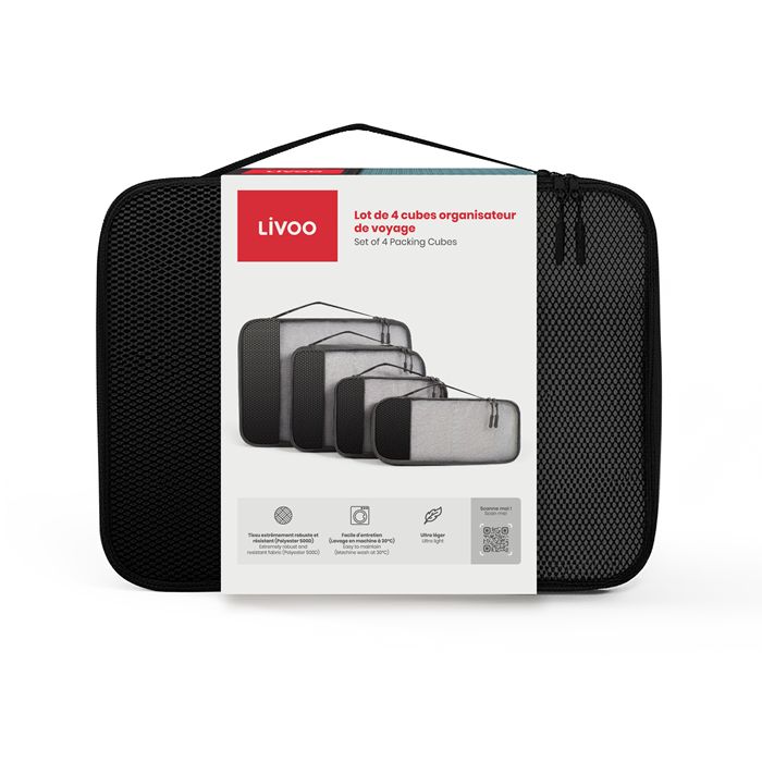  Lot de 4 cubes organisateur de voyage