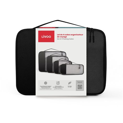  Lot de 4 cubes organisateur de voyage
