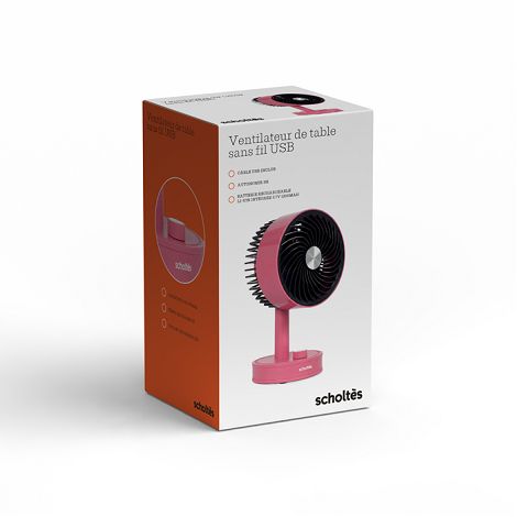  Ventilateur de table sans fil USB - Rose