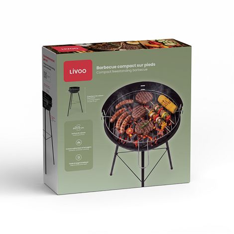  Barbecue compact sur pieds - Noir