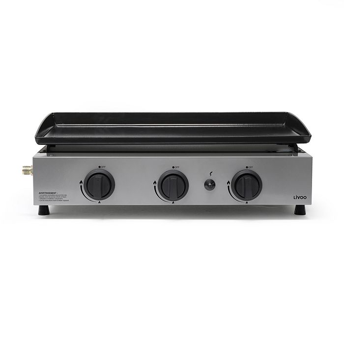  Plancha gaz 3 brûleurs - Gris