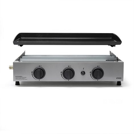  Plancha gaz 3 brûleurs - Gris