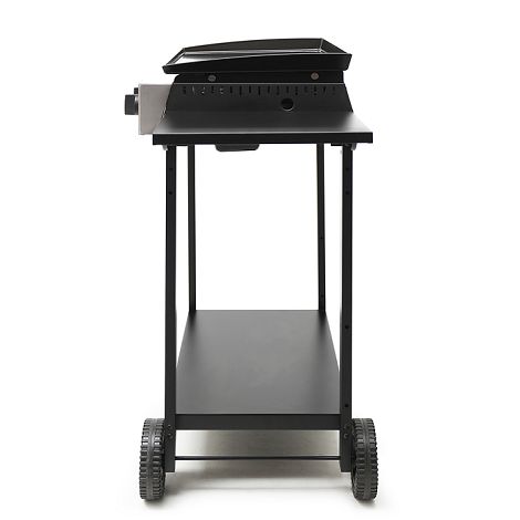  Plancha gaz 3 brûleurs sur chariot - Gris