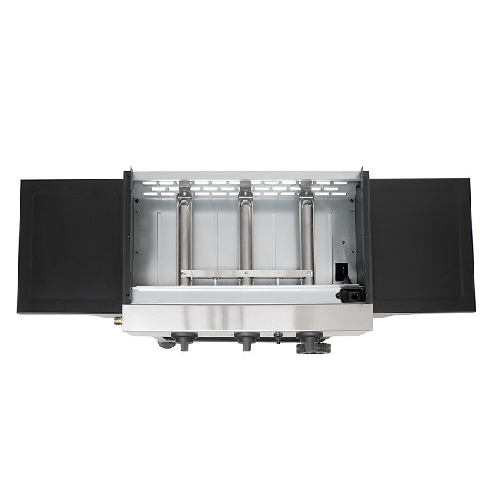  Plancha gaz 3 brûleurs sur chariot - Gris