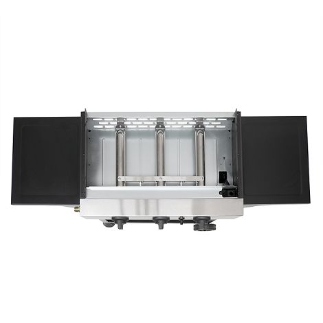  Plancha gaz 3 brûleurs sur chariot - Gris