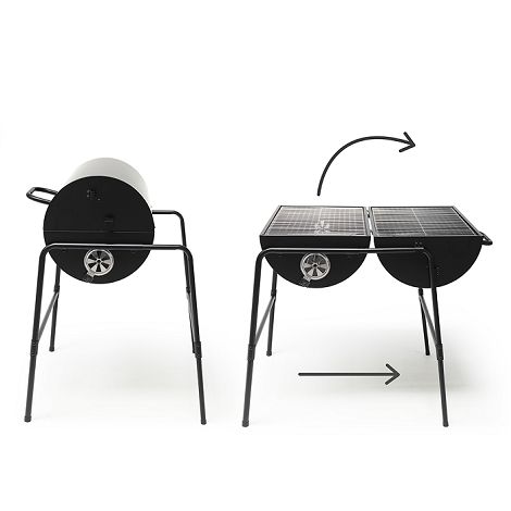  Barbecue charbon double surface de cuisson - Noir