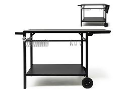 Desserte pour plancha avec tablette rabattable - Noir
