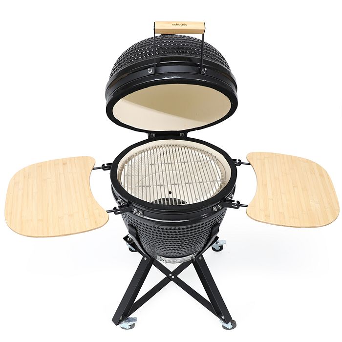  Barbecue Kamado fumoir en céramique - Noir