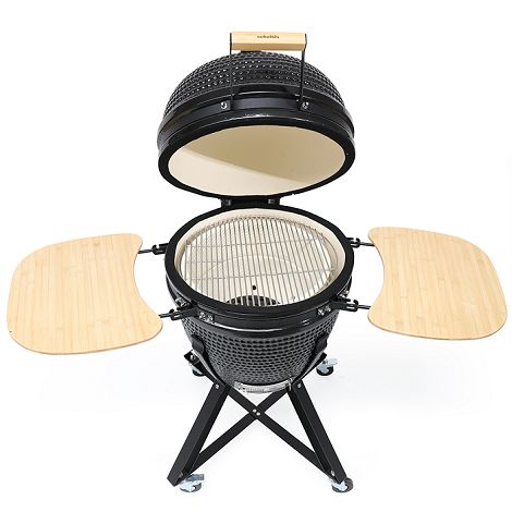  Barbecue Kamado fumoir en céramique - Noir