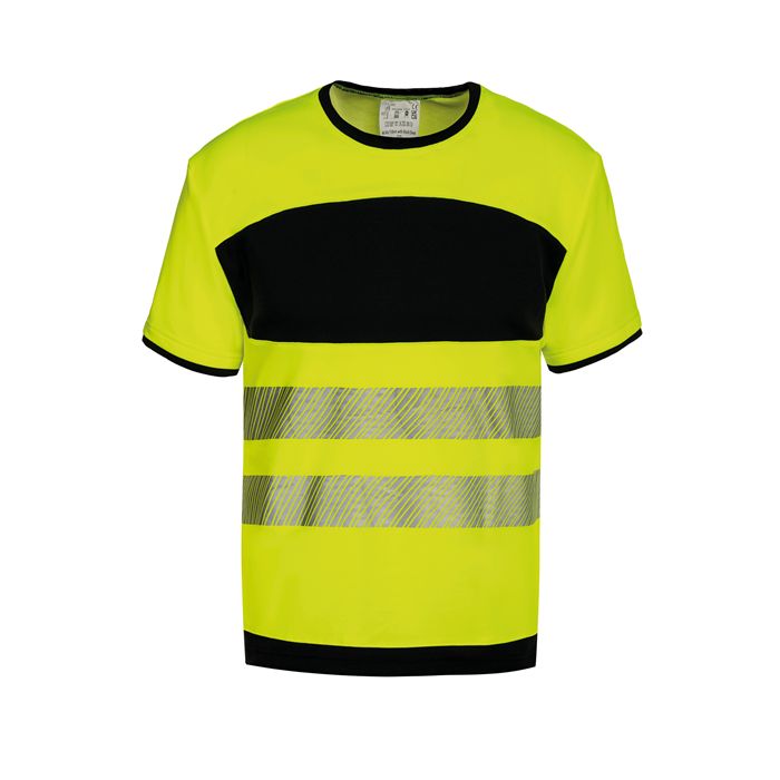  T-shirt Haute Visibilité avec poche poitrine noire
