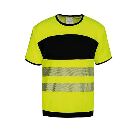  T-shirt Haute Visibilité avec poche poitrine noire
