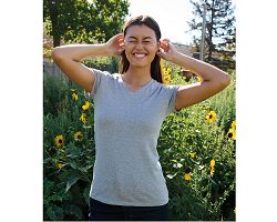 Tee-shirt femme col V