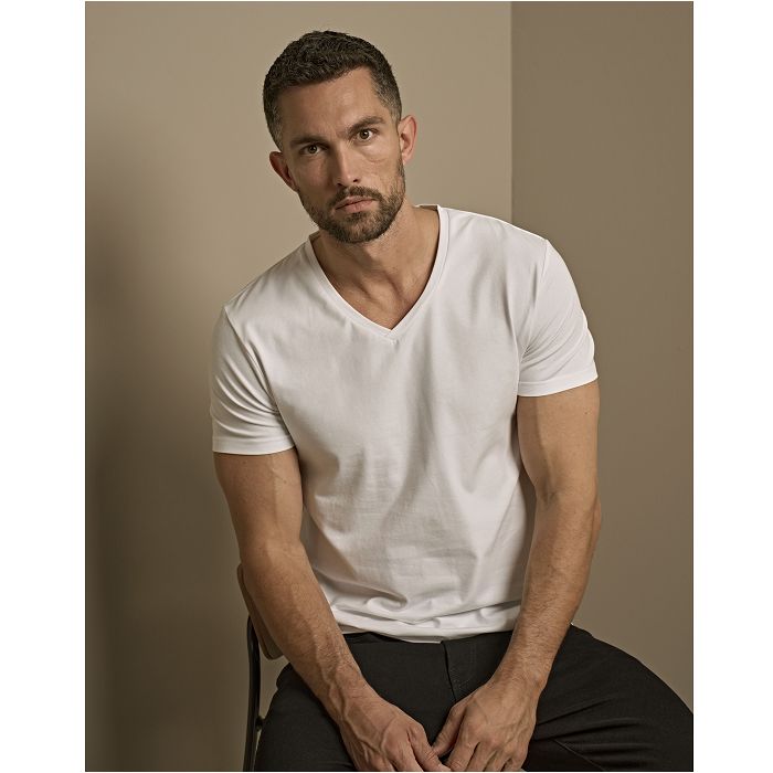  Tee-shirt stretch col V