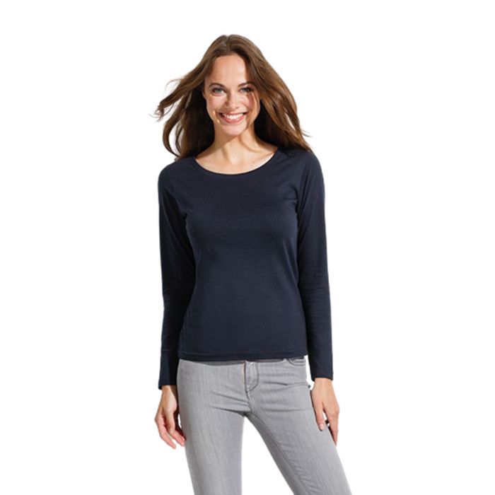  Tee-shirt couleur manches longues femme